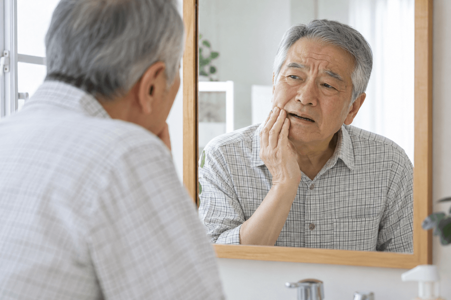 新しい入れ歯の装着時に生じる痛みや違和感のイメージ